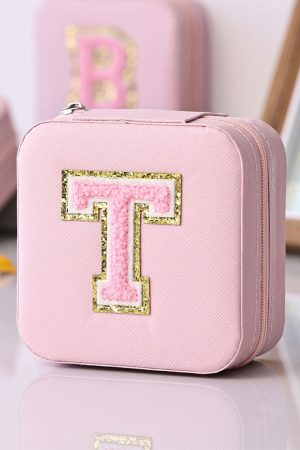 Other Accessories |   Pink Portable Chenille T Small Jewelry Box ACCESSORIES Other Accessories